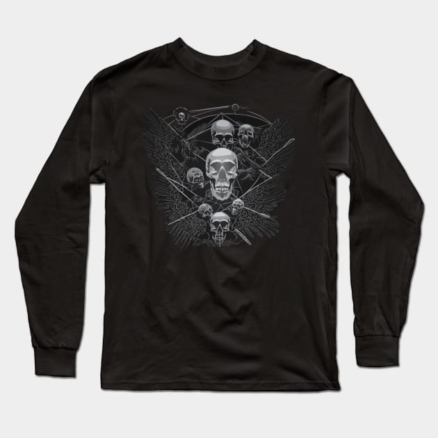 Gothic Skull Long Sleeve T-Shirt by EnS Solutions